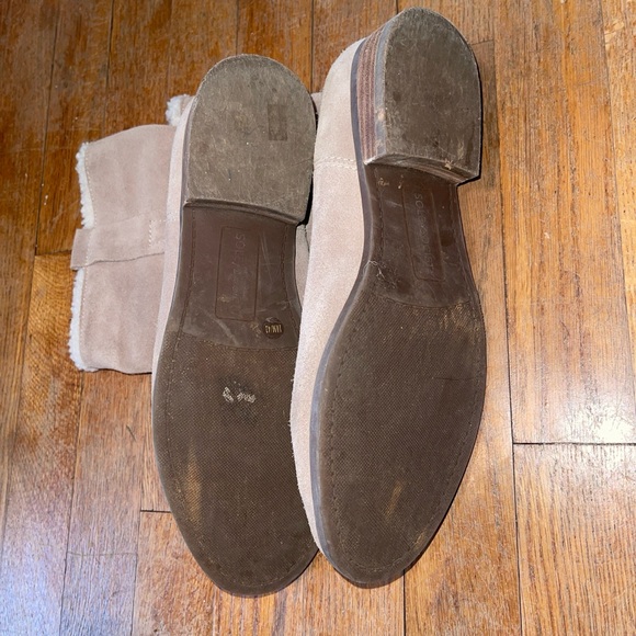 Sole Society Verona Brown Suede Ankle Boot Size 10 M Faux Shearling Trim Pull On - Picture 7 of 7